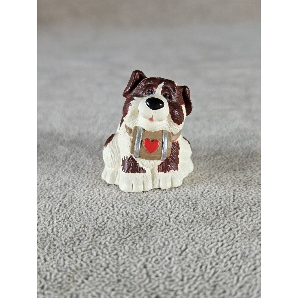 Hallmark Merry Miniature Valentine's Day St. Bernard W/Rescue Barrel#QSM8017 '94